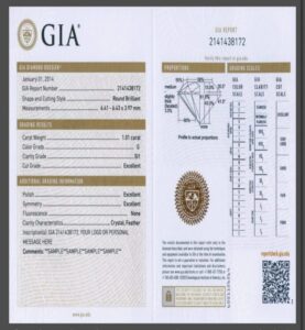 giấy chứng nhận kim cương GIA